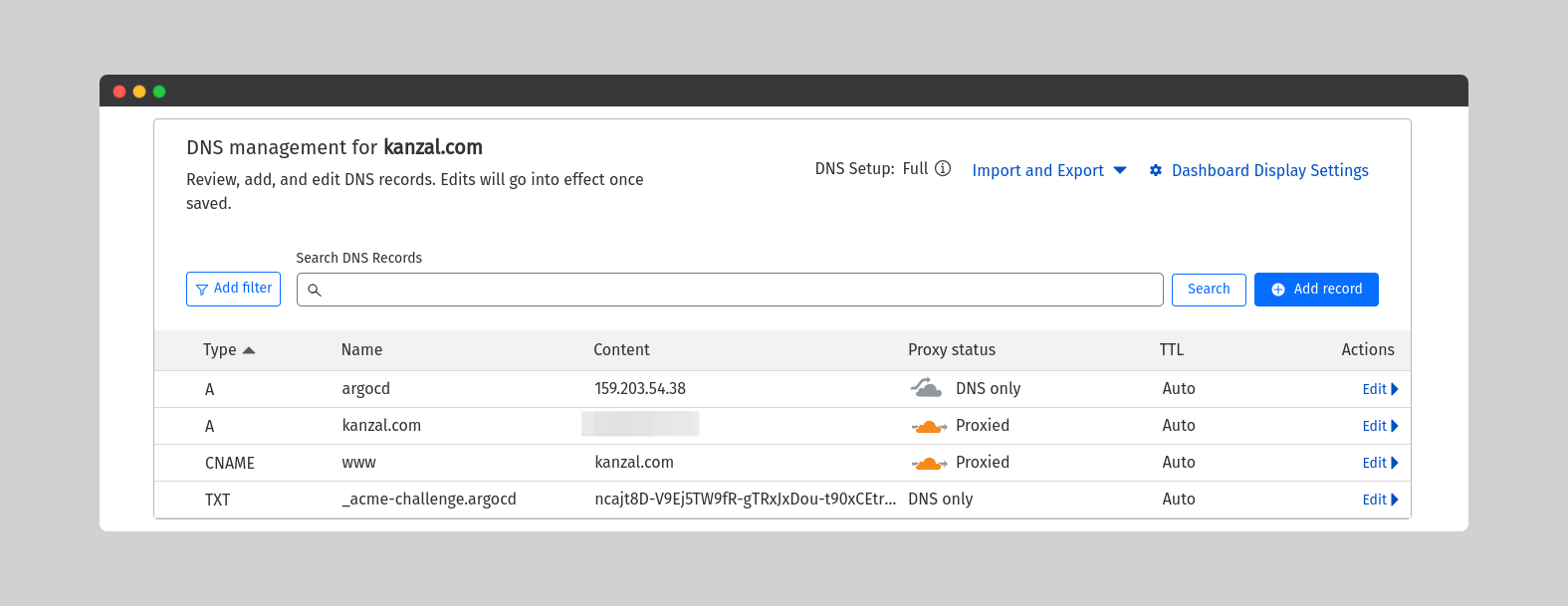 DNS Record Configuration