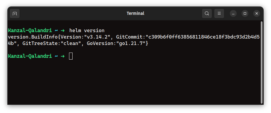 Helm Version Output