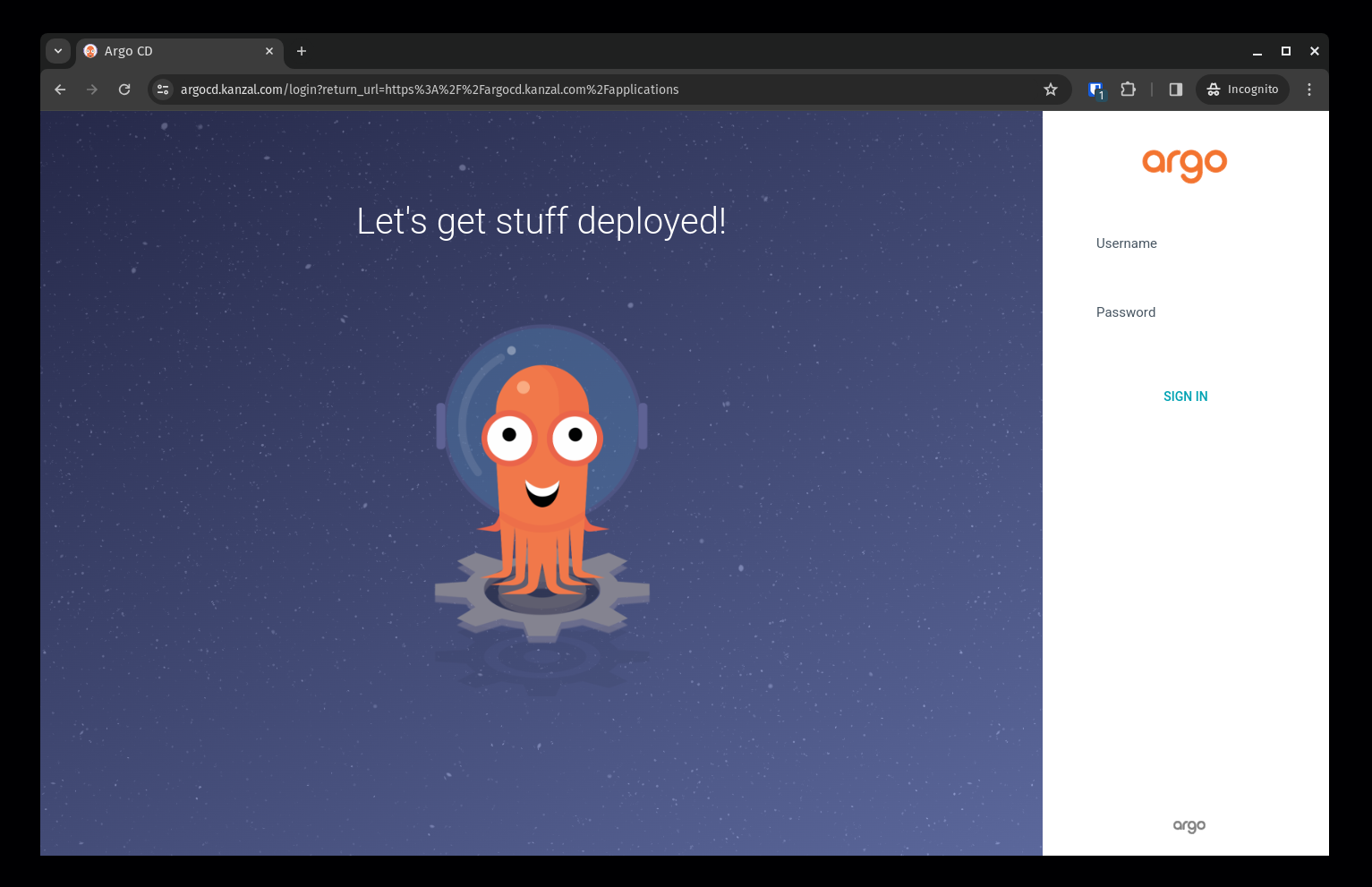 Argo CD Login Page